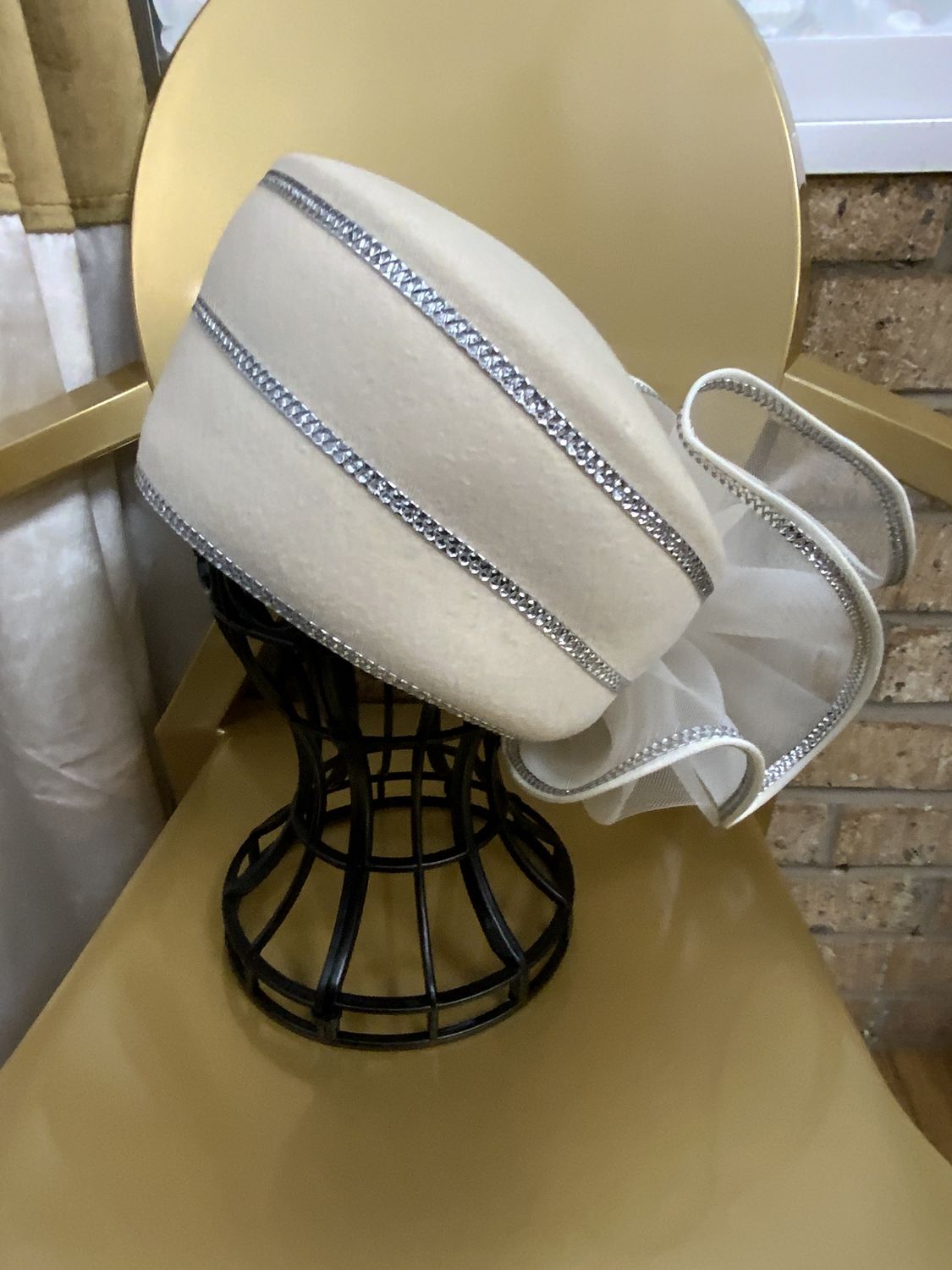 Hat Cream  and Siver Custom made  Sylvia