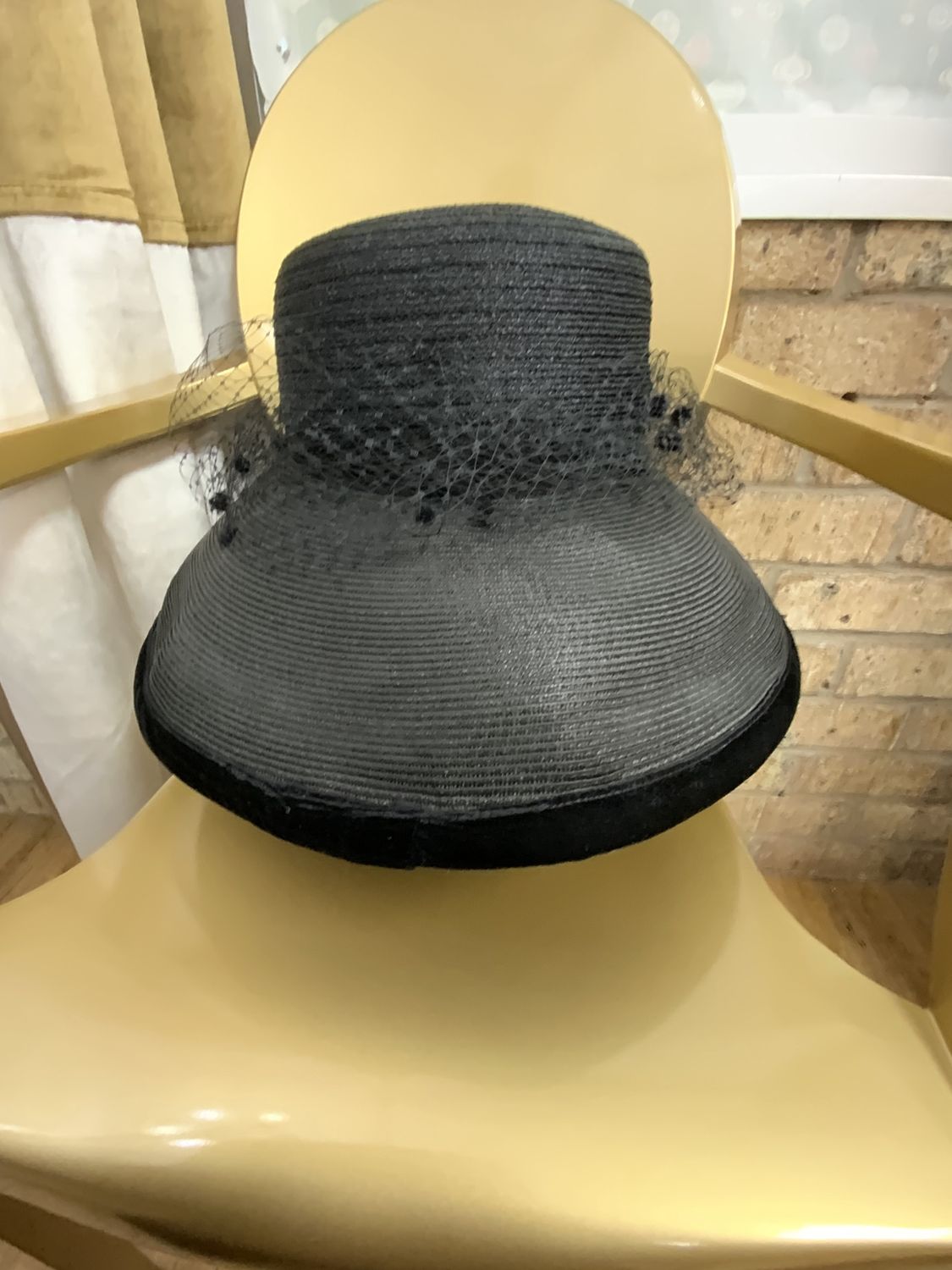Black  Hat with Black Velvet trim