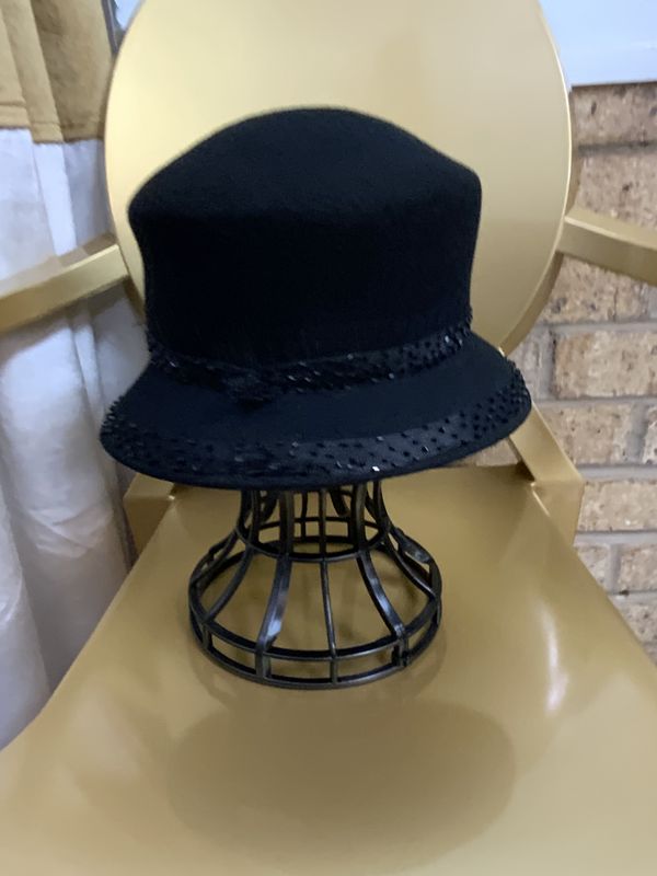 Hat Black with Black Sequins
