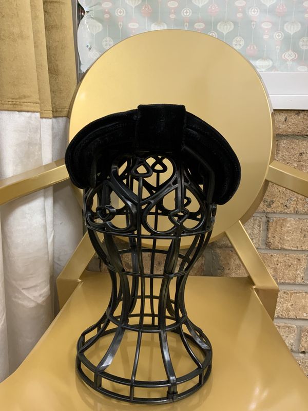 Formal Hat Black Velvet vintage