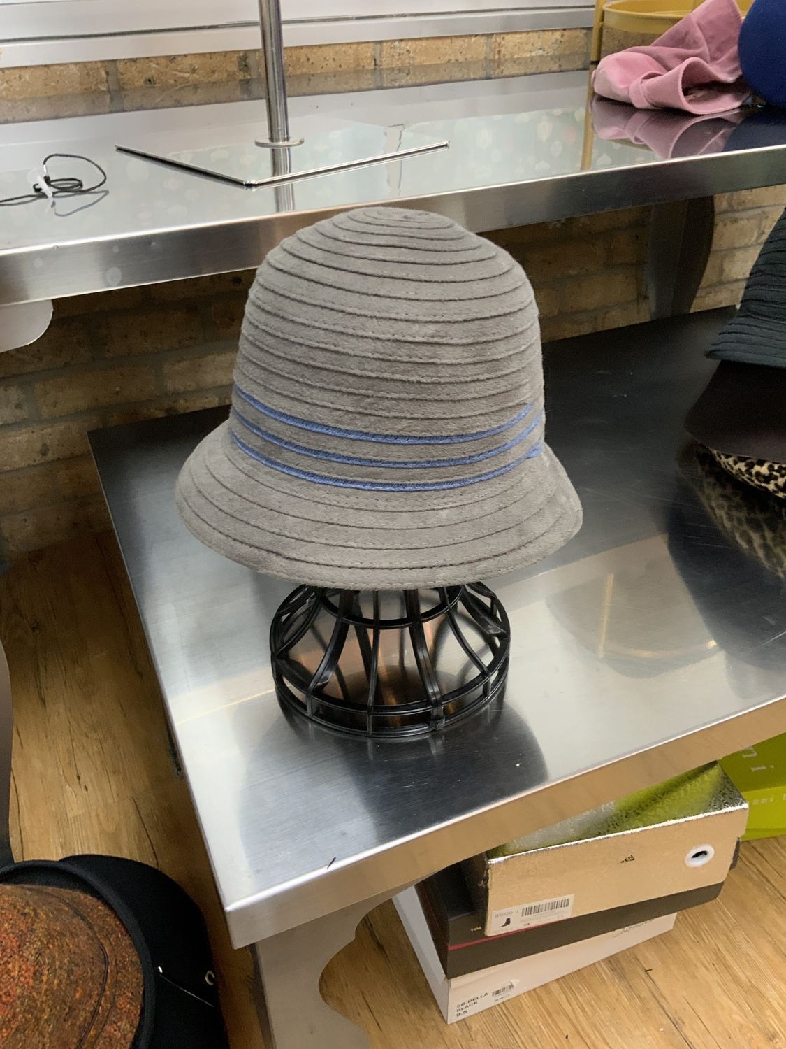Hat Gray and Light Blue Bucket