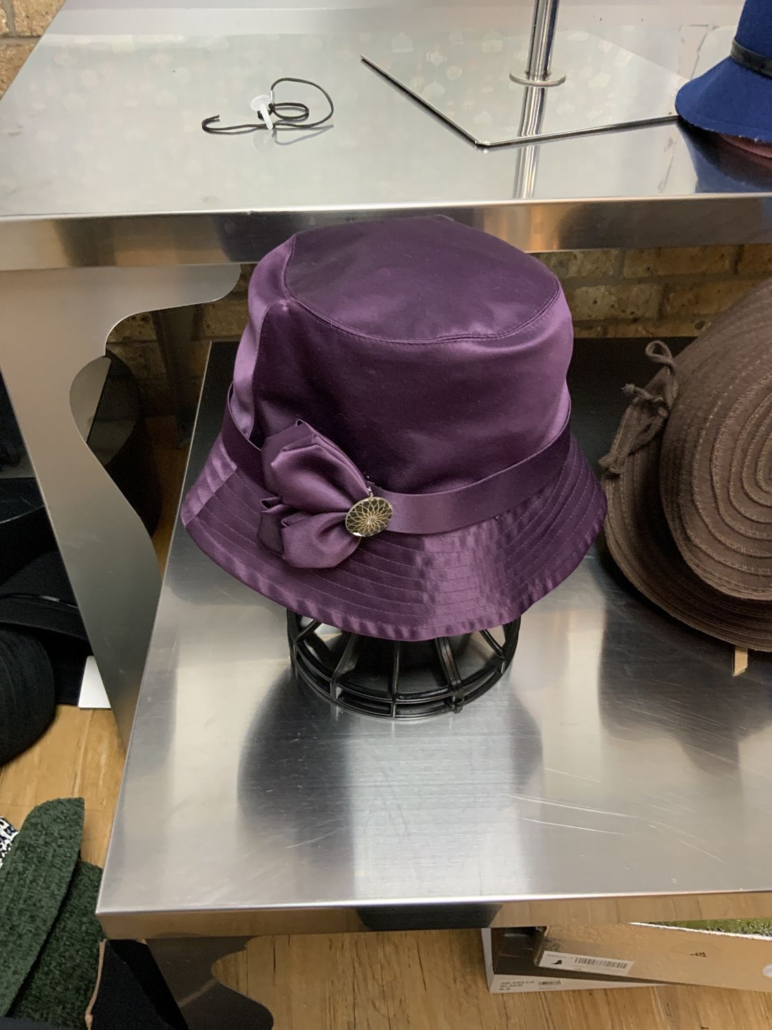 Hat Purple Satin bucket