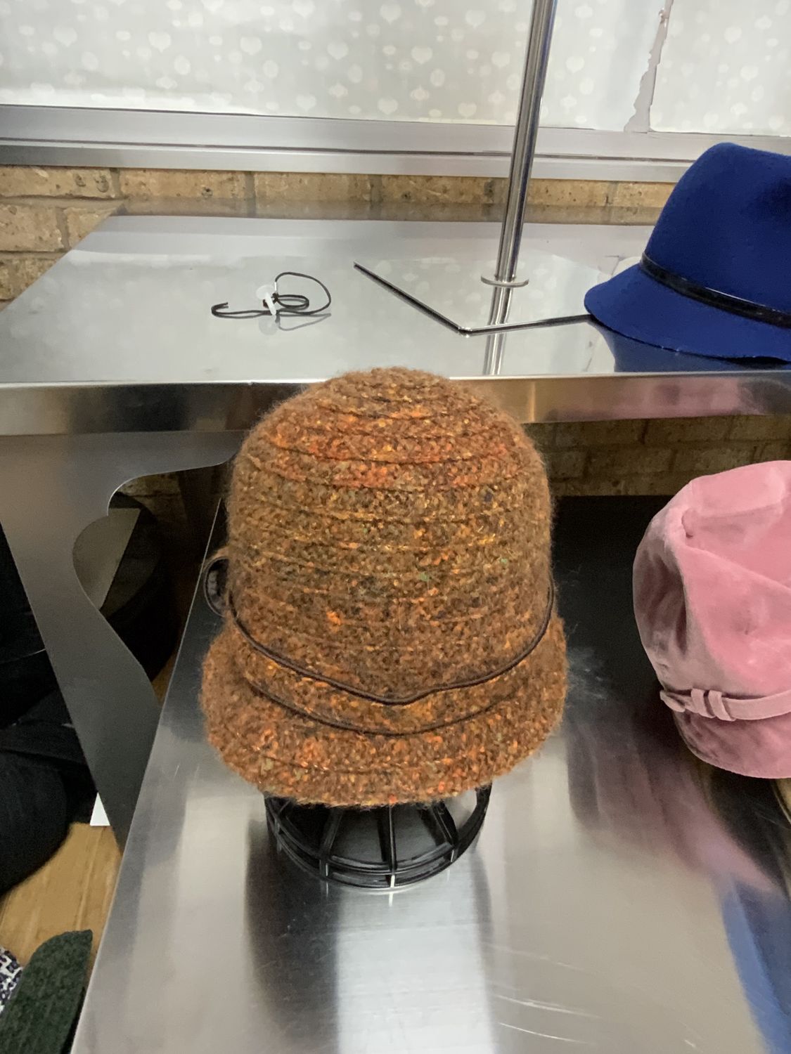 Hat Orange and Dark Brown Bucket Hat