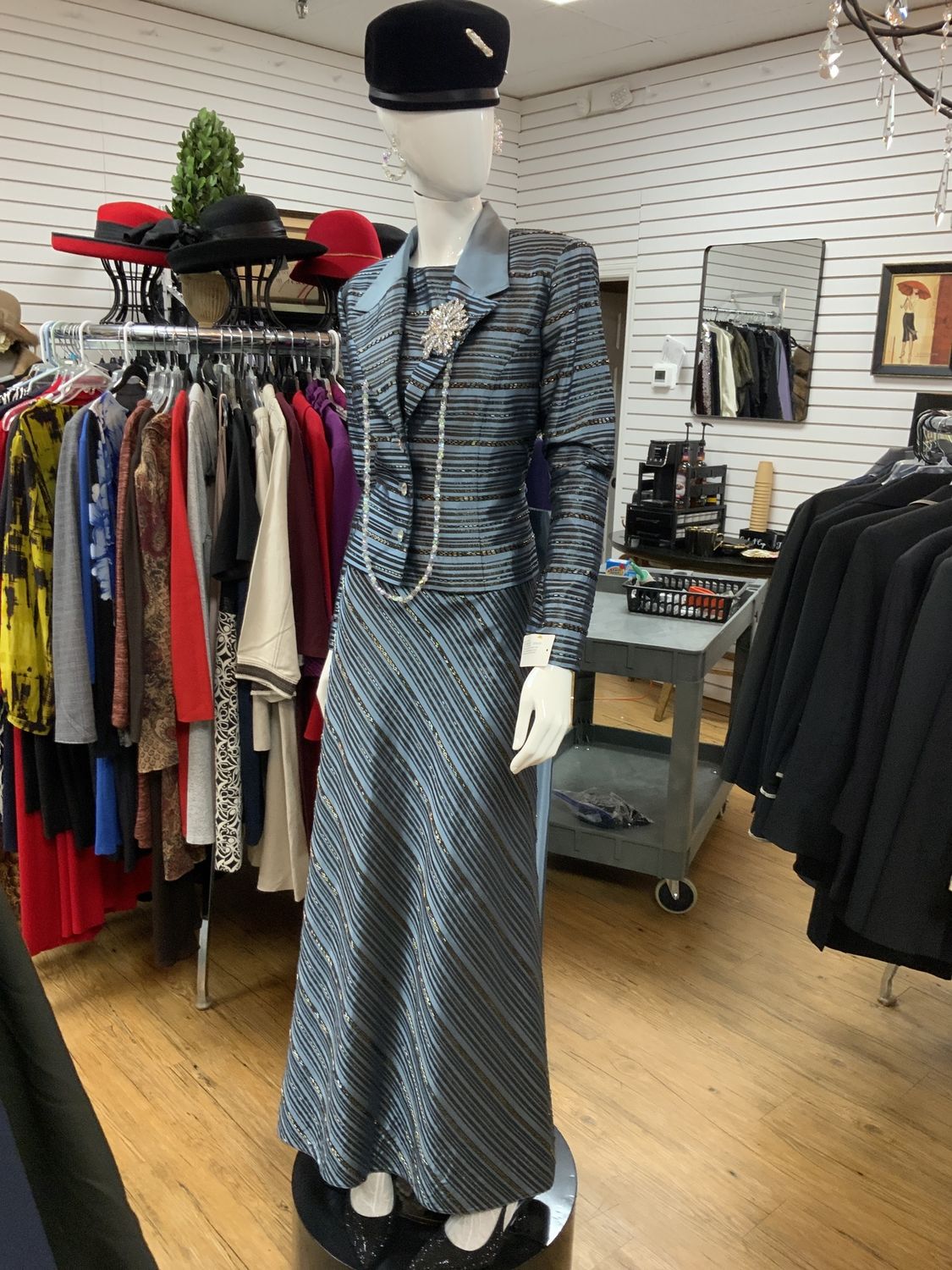 JS Collection 4pcs Formal Skirt Black Sequin  and Teal, one skirt soild Teal, One Skirt Beaded Sequin with Jacket and Shirt Beaded