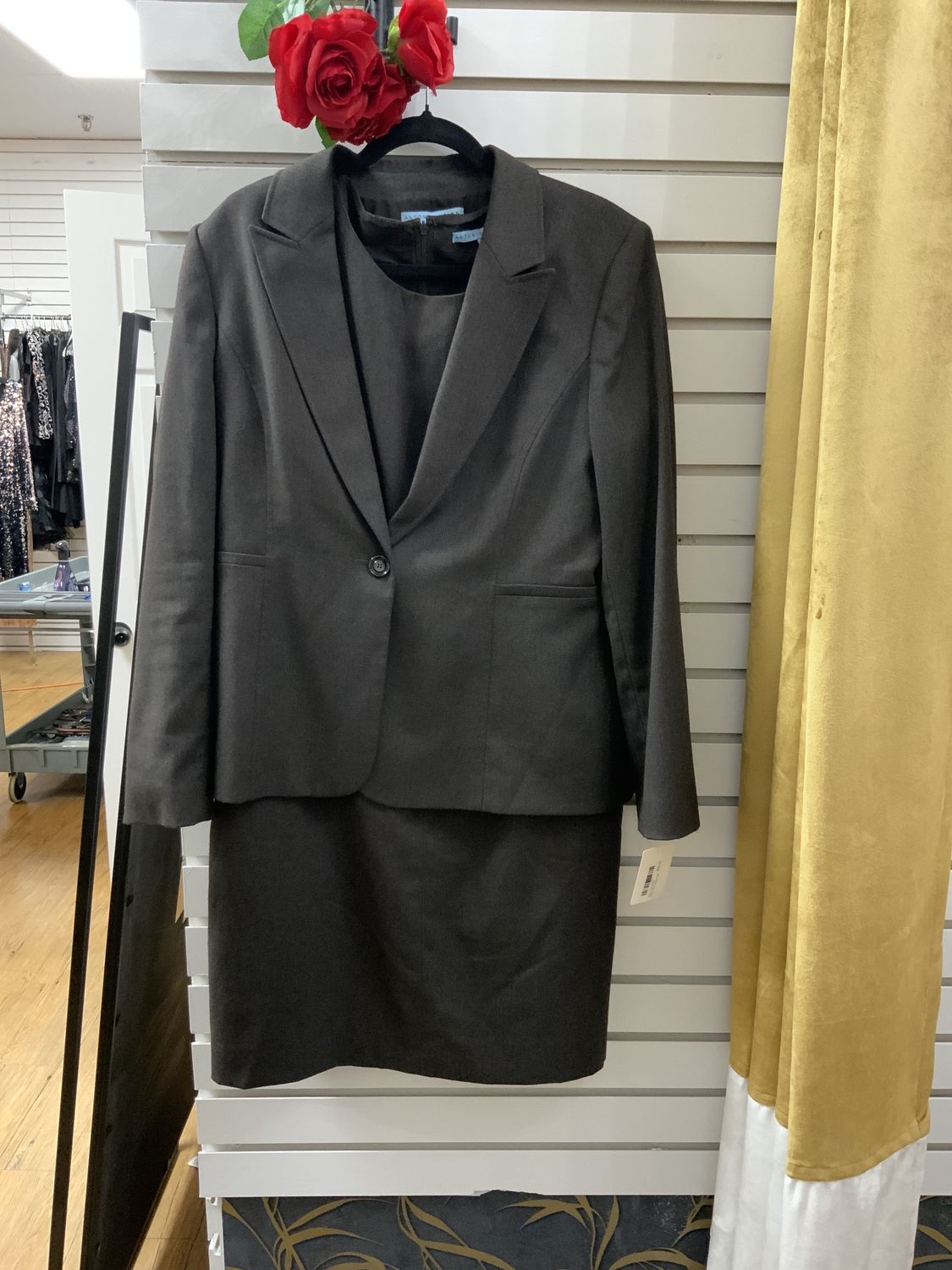 Suit 2 Pcs Brown Dress with Jacket Size 12