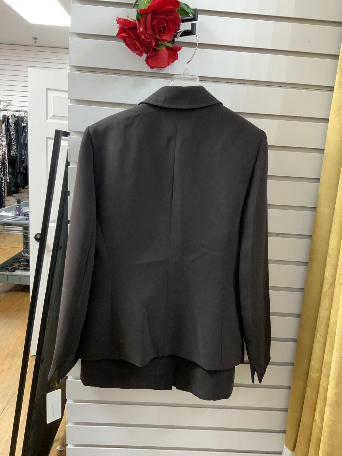 Suit 2 Pcs Brown with dark Brown lines Jacket  with Skirt Size 10