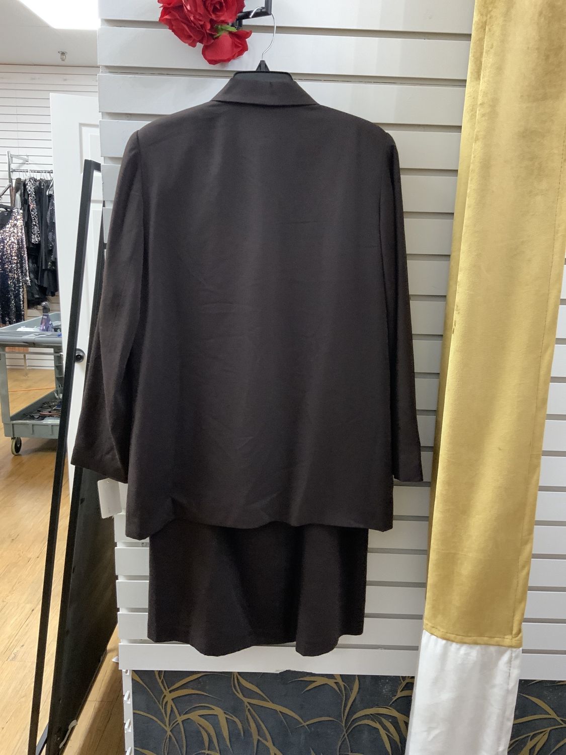 Suit 2 Pcs Brown Jacket and Long Skirt Size 14