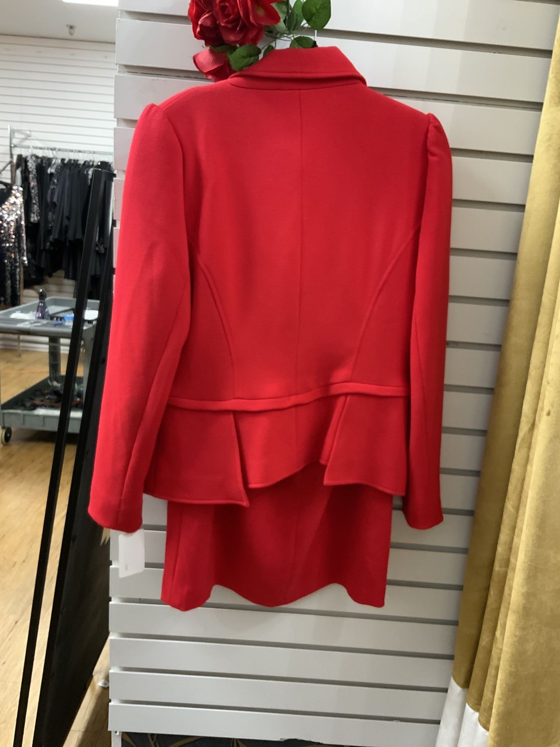 Suit Red jacket with Tie and Skirt Size 46/ USA 10