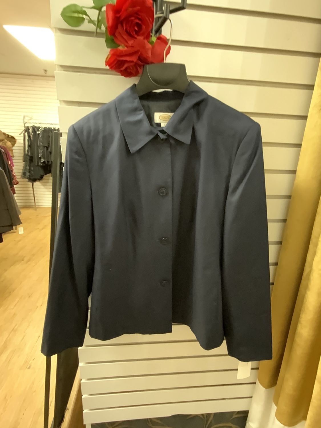 Suit 2 Pcs Navy Blue Jacket and Long Skirt Size 12