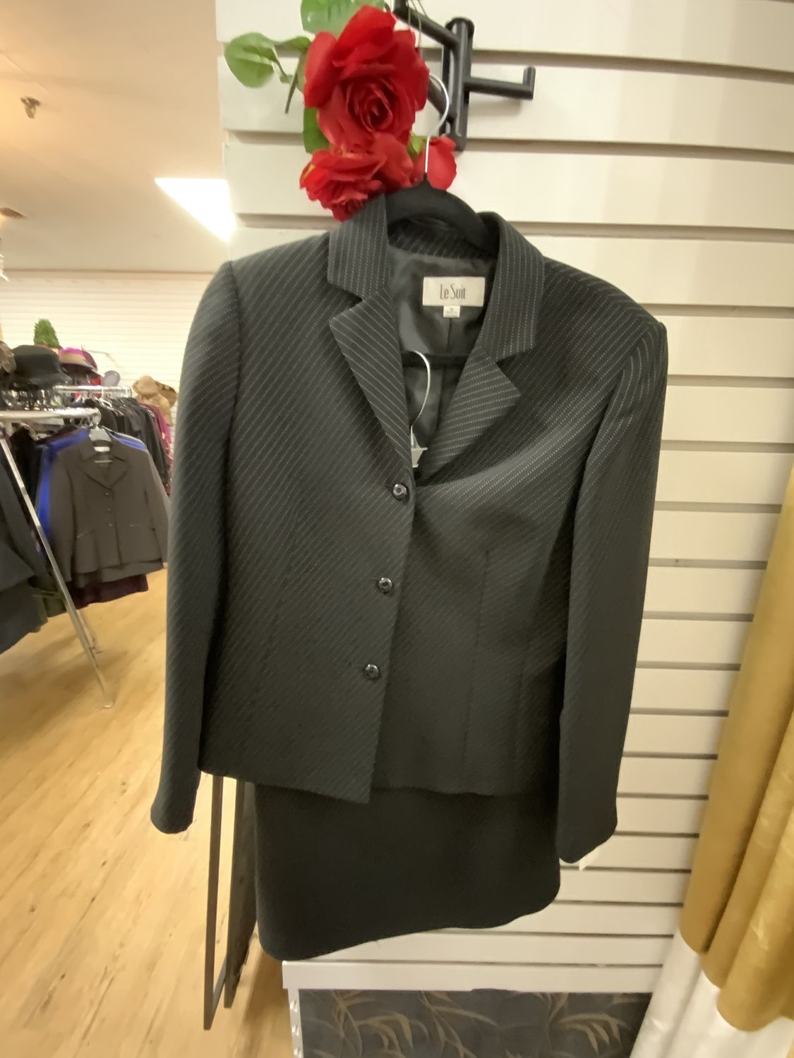 Suit 2 Pcs Black and White  Jacket and Skirt Size 10