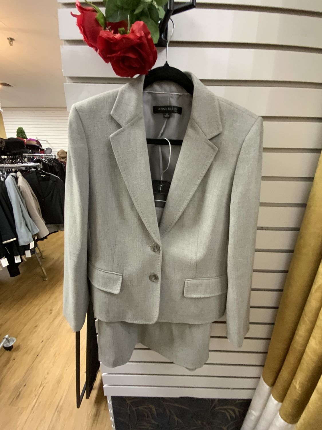 Suit 2 Pcs Gray Jacket with Skirt Size 10