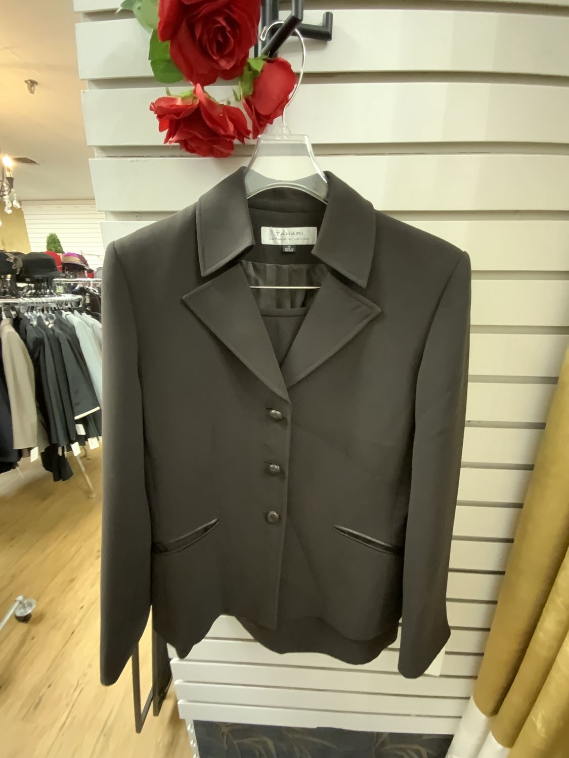 Suit 2 Pcs Brown Jacket with Leather button and Skirt Size 10