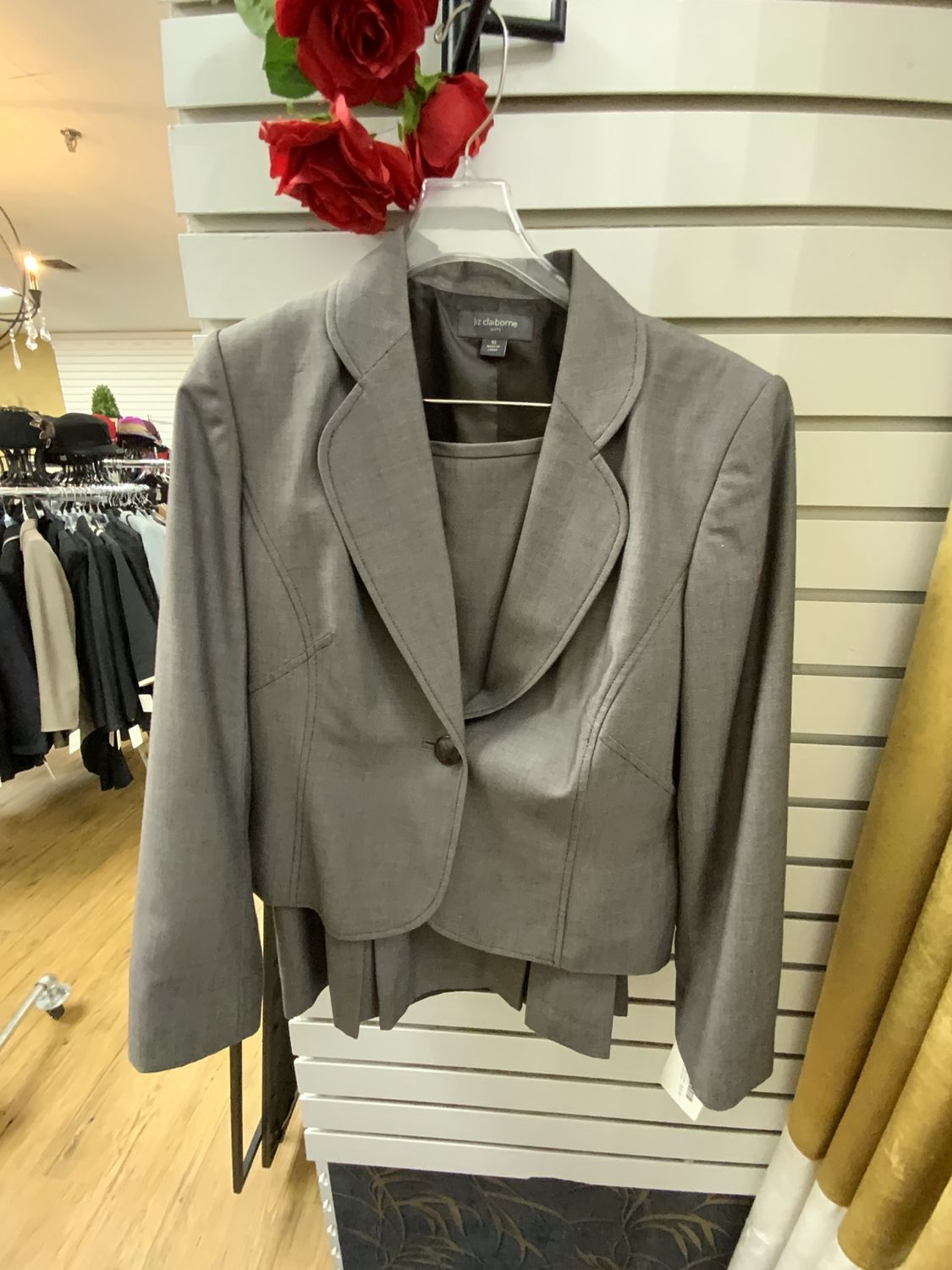 Suit 2 Pcs Light Brown Jacket and Skirt Size 10