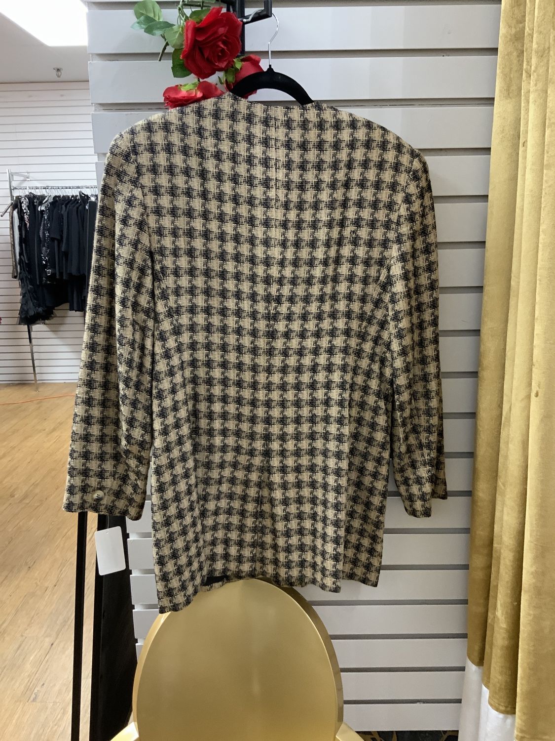 Woman Taupe and Black Plaided Size 12