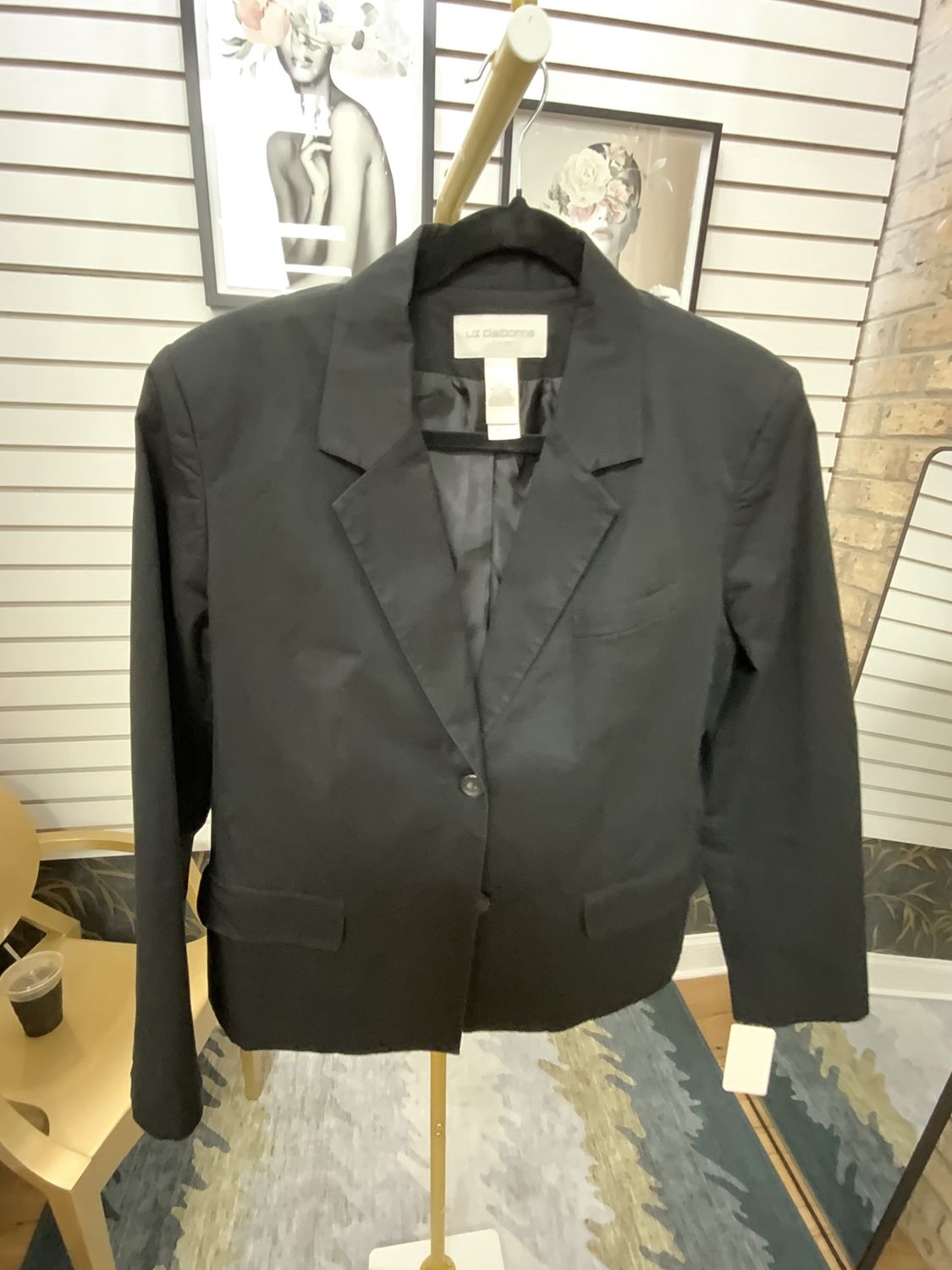 Woman Black Cotton Jacket Size 12