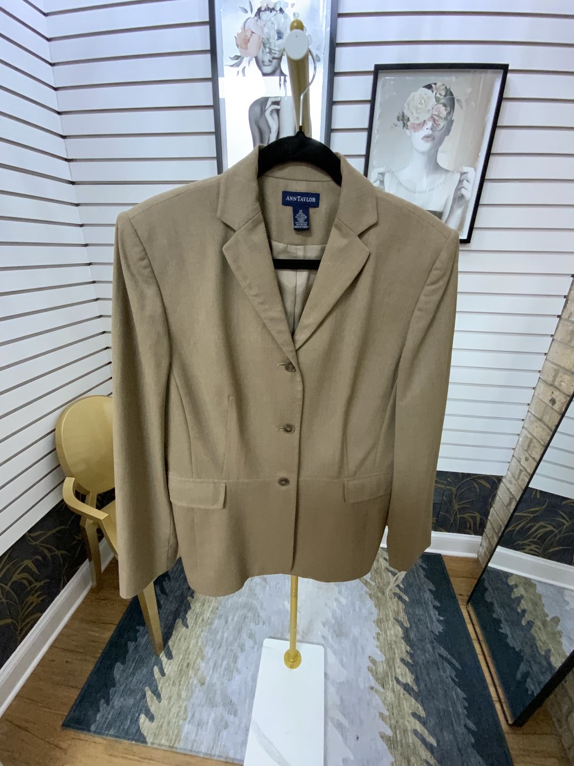 Woman Tan Long Jacket Size 12