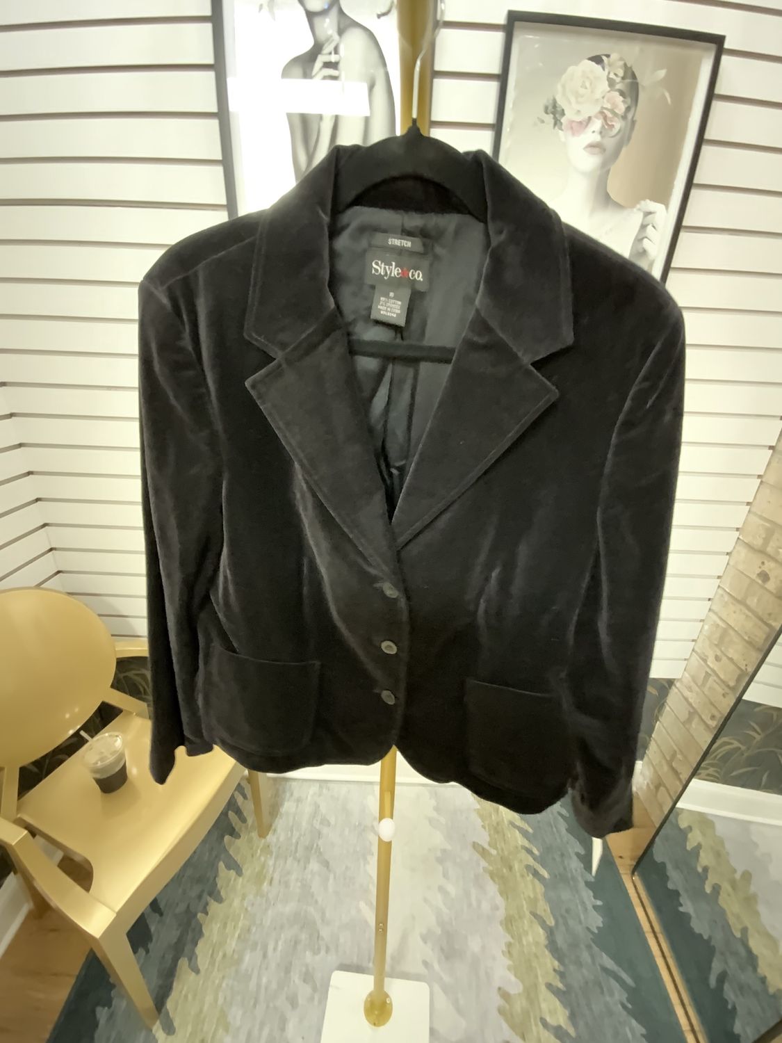 Woman Deep Purple Black Jacket Size 16