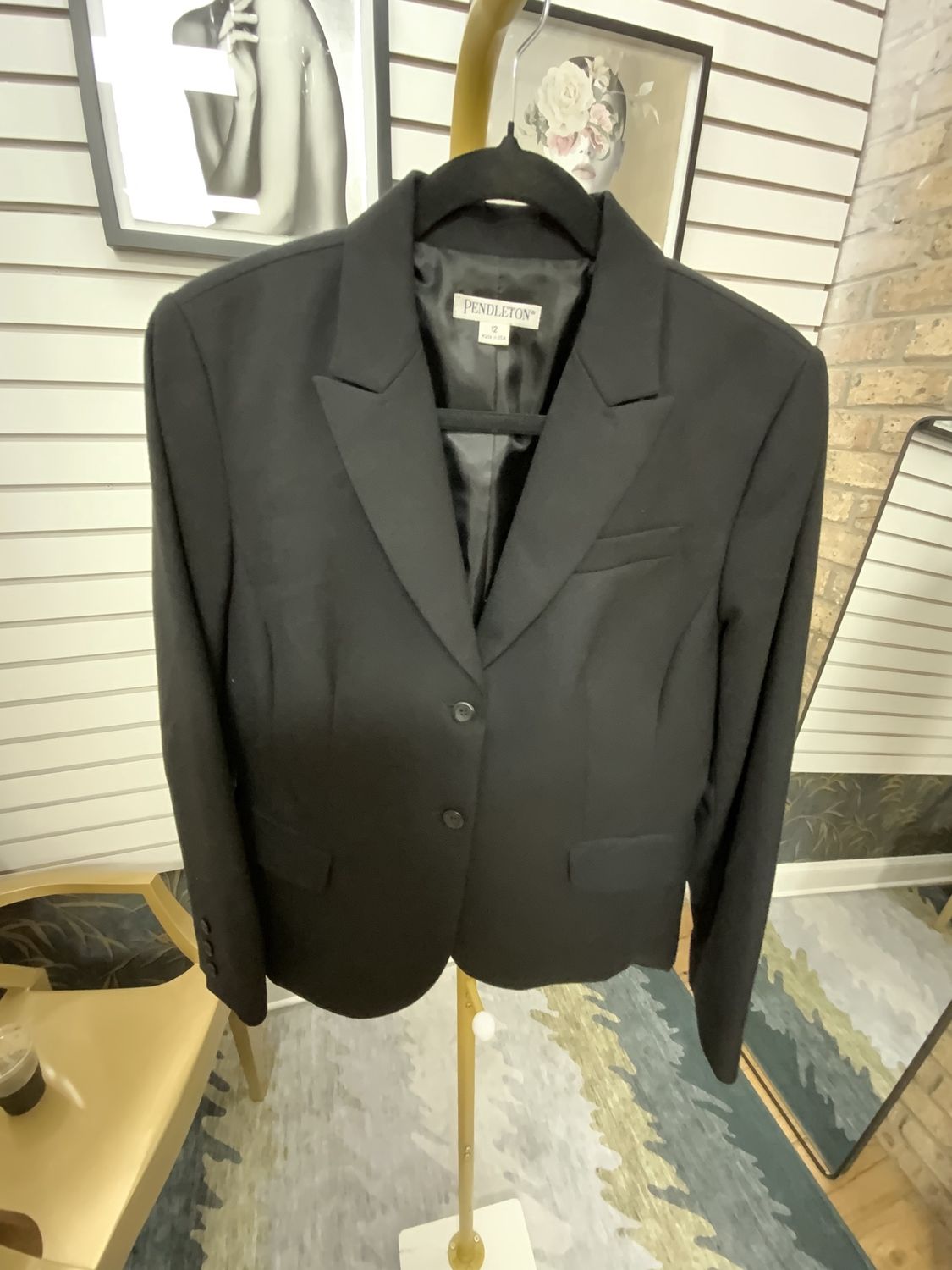 Woman Black Jacket 3 Pockets Size 12