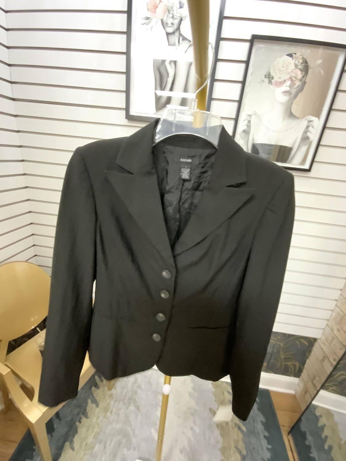 Woman Black 4 Button Jacket Size 2