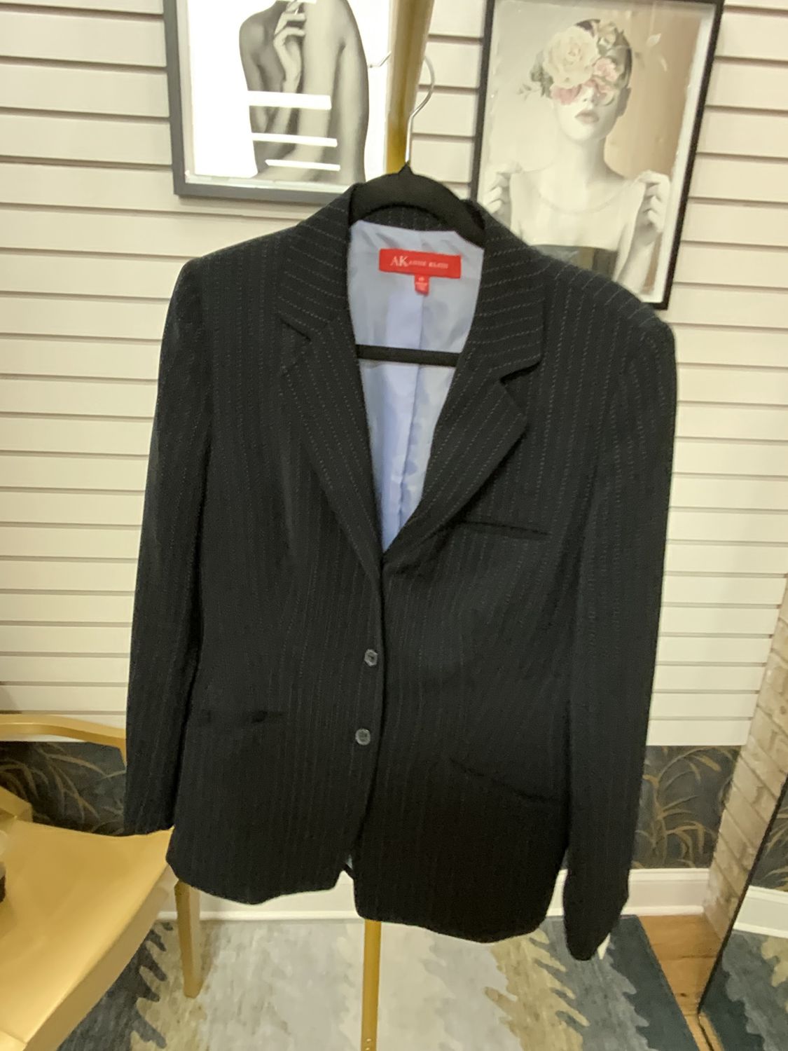 Woman Blue Pin Strip with With Jacket Size 10