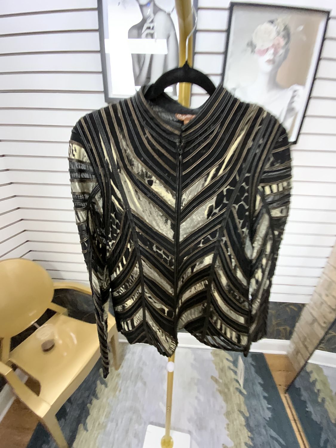 Woman Leather Animal Print Jacket Size 10