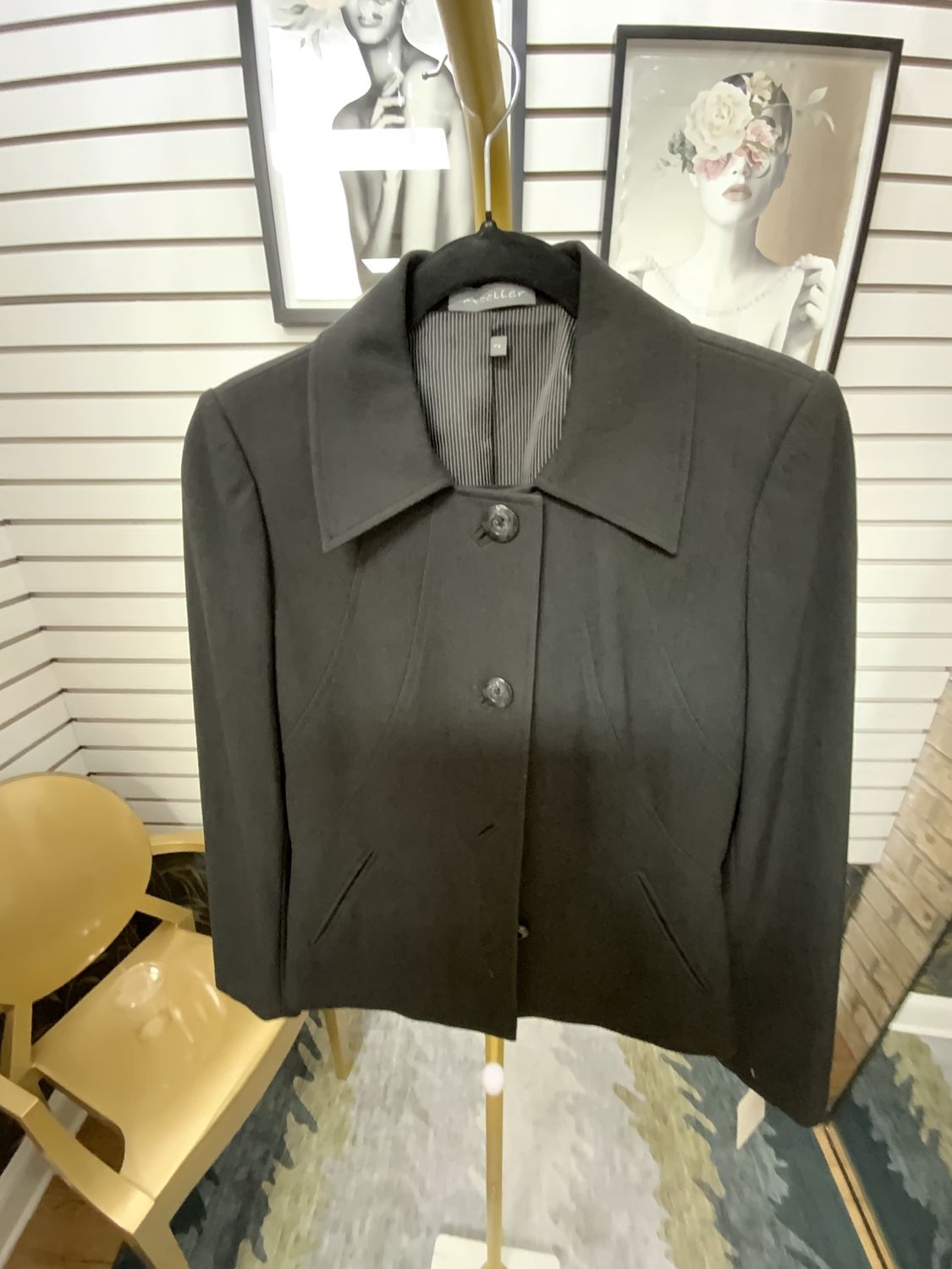 Woman Gray Jacket with Back Detail Size 2