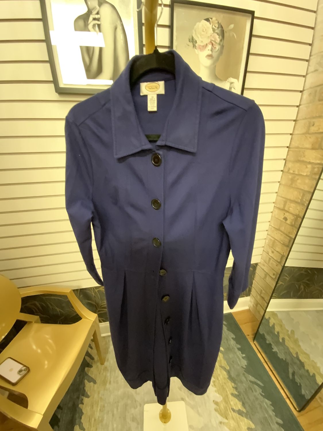 Women Royal Blue Button Down Dress Size 12