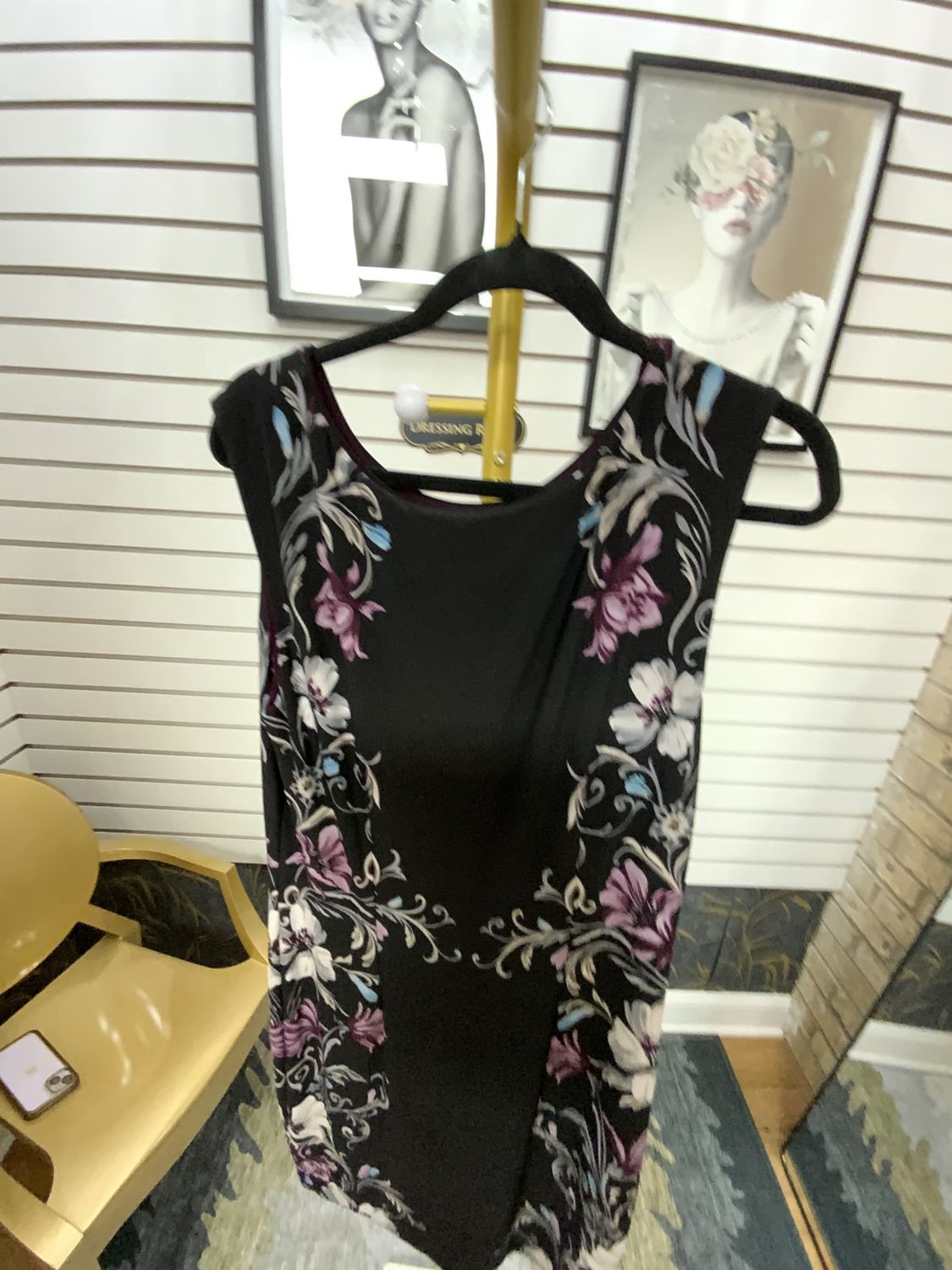 Woman Revisable Wine and Flower Dress Size 14