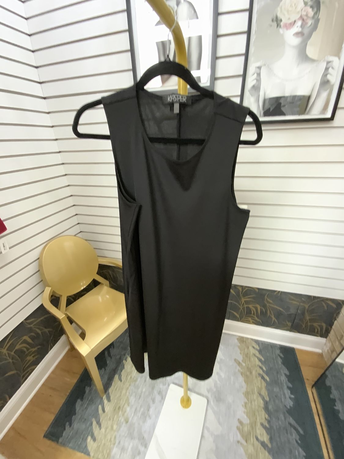 Woman Black Sleevesless Dress Size Large