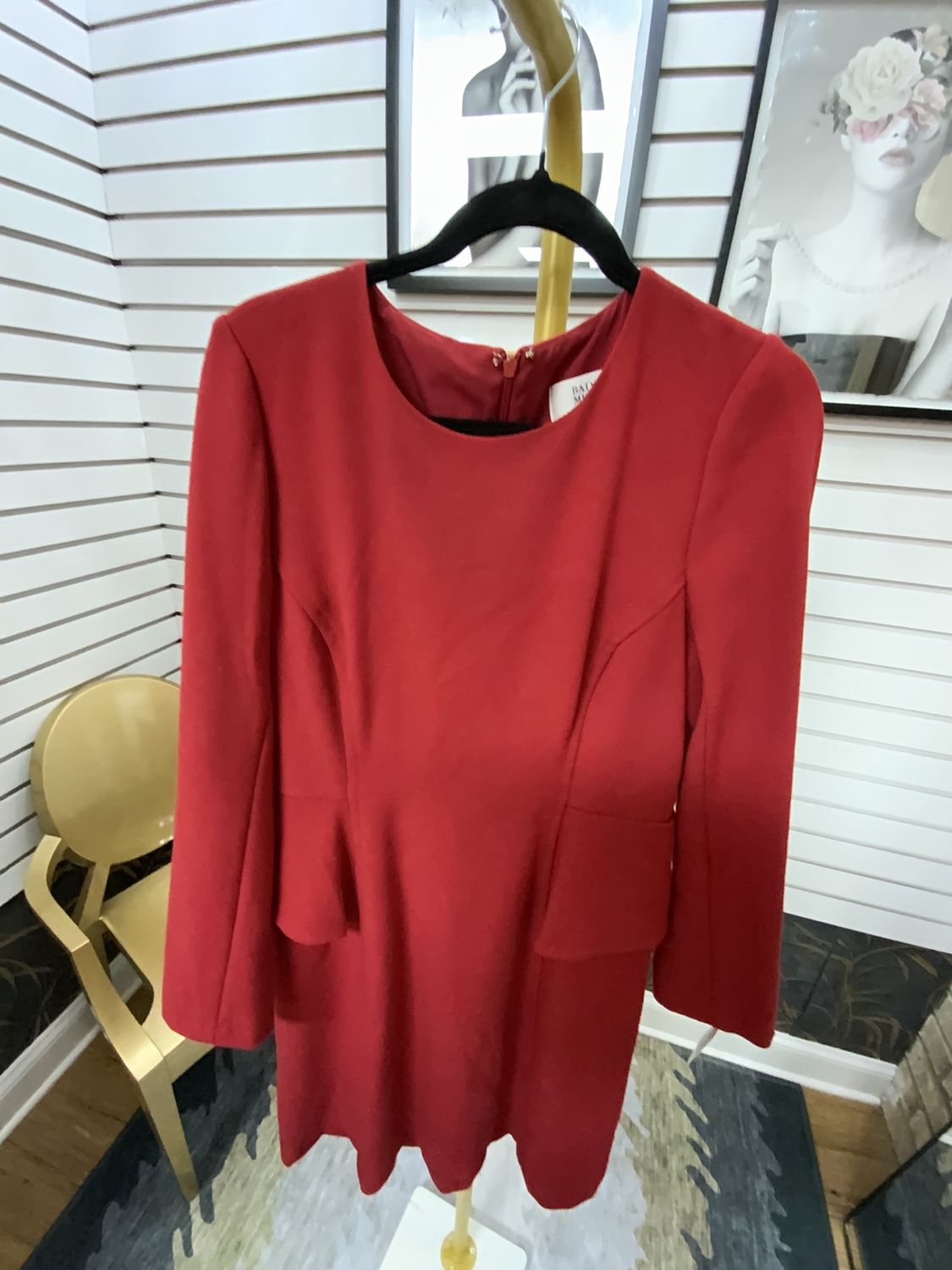 Women Red Long Sleeve Dress Size 12