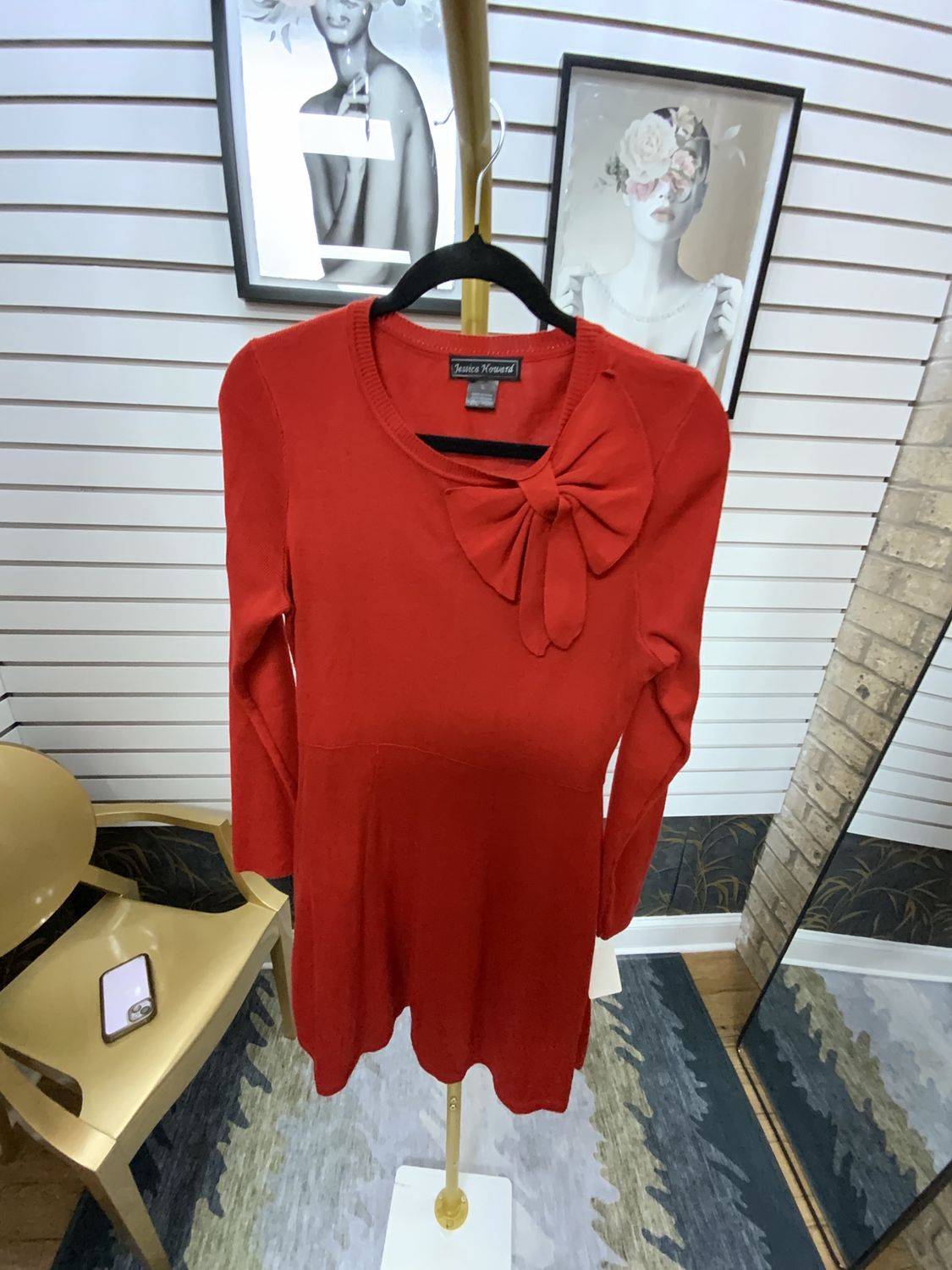 Woman Red Knit Dress  Size Large