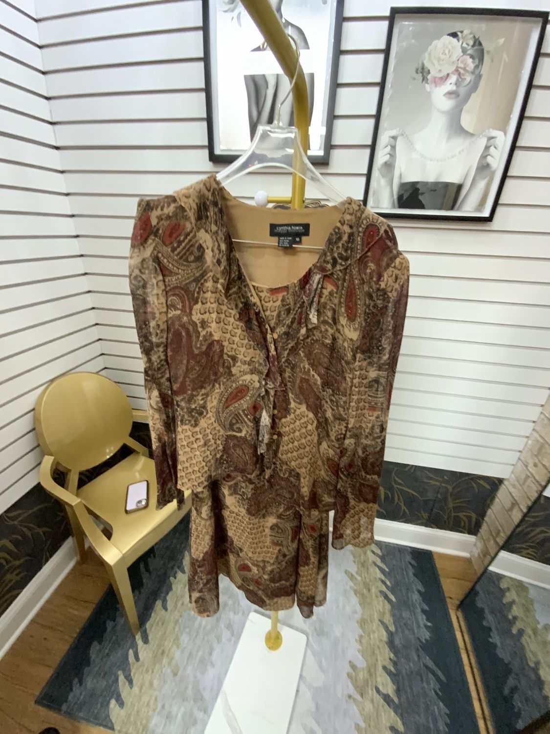 Women Pasley Shirt/Skirt Size 10