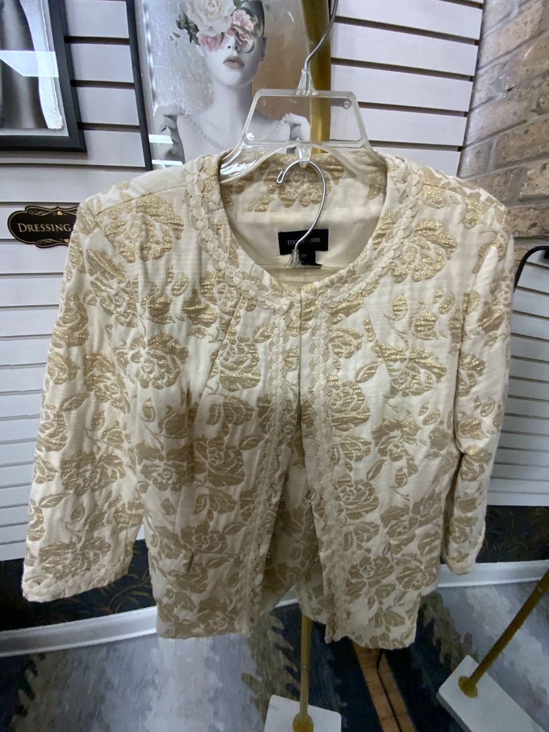 Women 2 Piece Dress/Skirt Cream/Gold Size 12