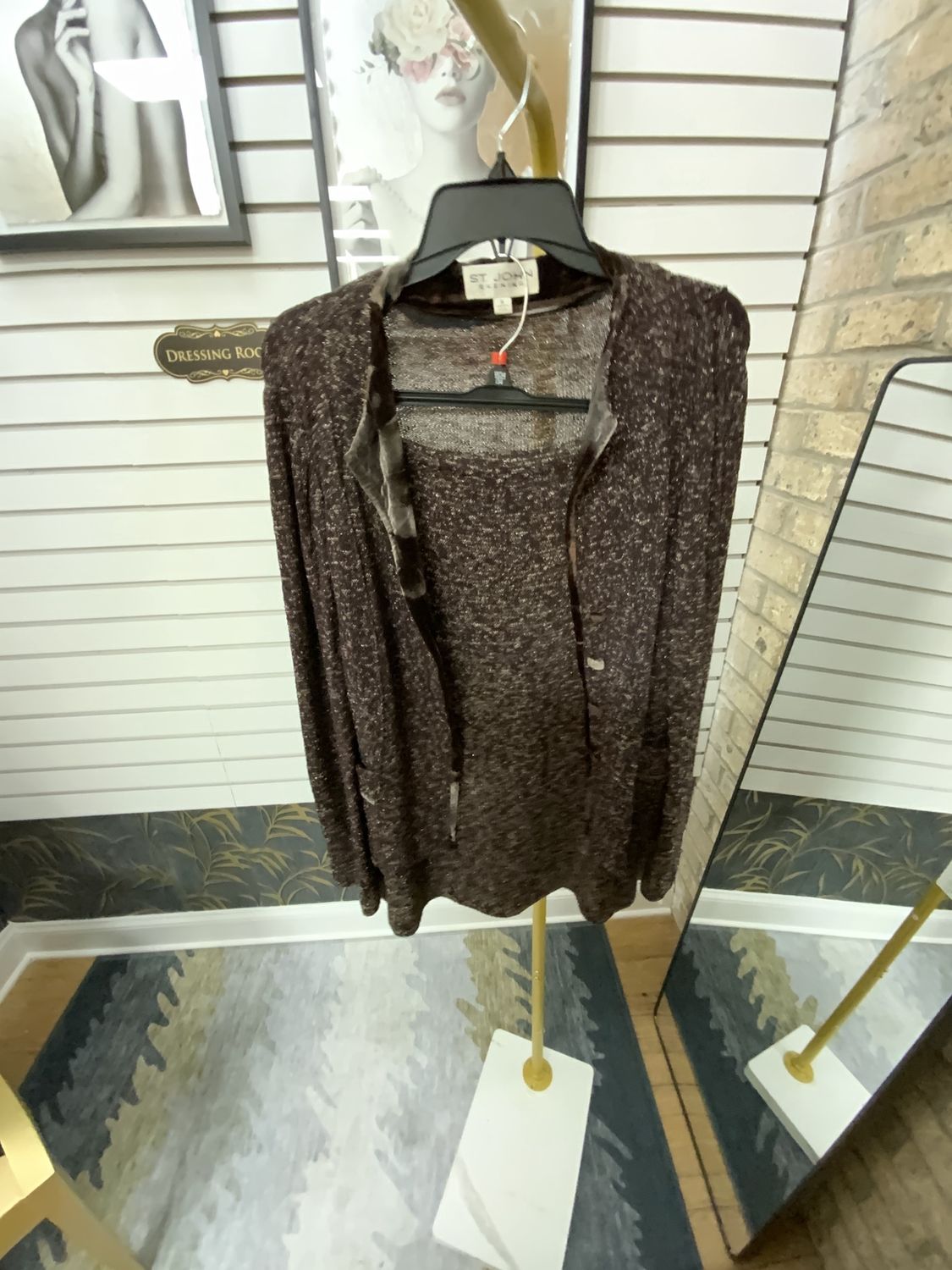 Women 2 Piece Knit Skirt/Jacket Wine Size 8