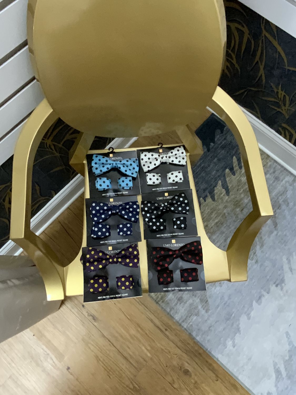 Men Assorted Large Polka Dot Banded Bow Tie and Matching Hanky Set