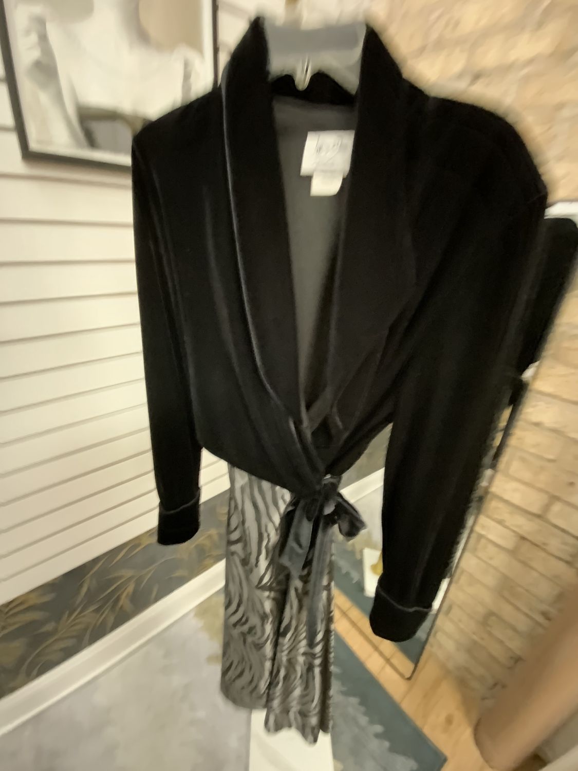 Women Black Suede Gown Zebra Skirt Size 10