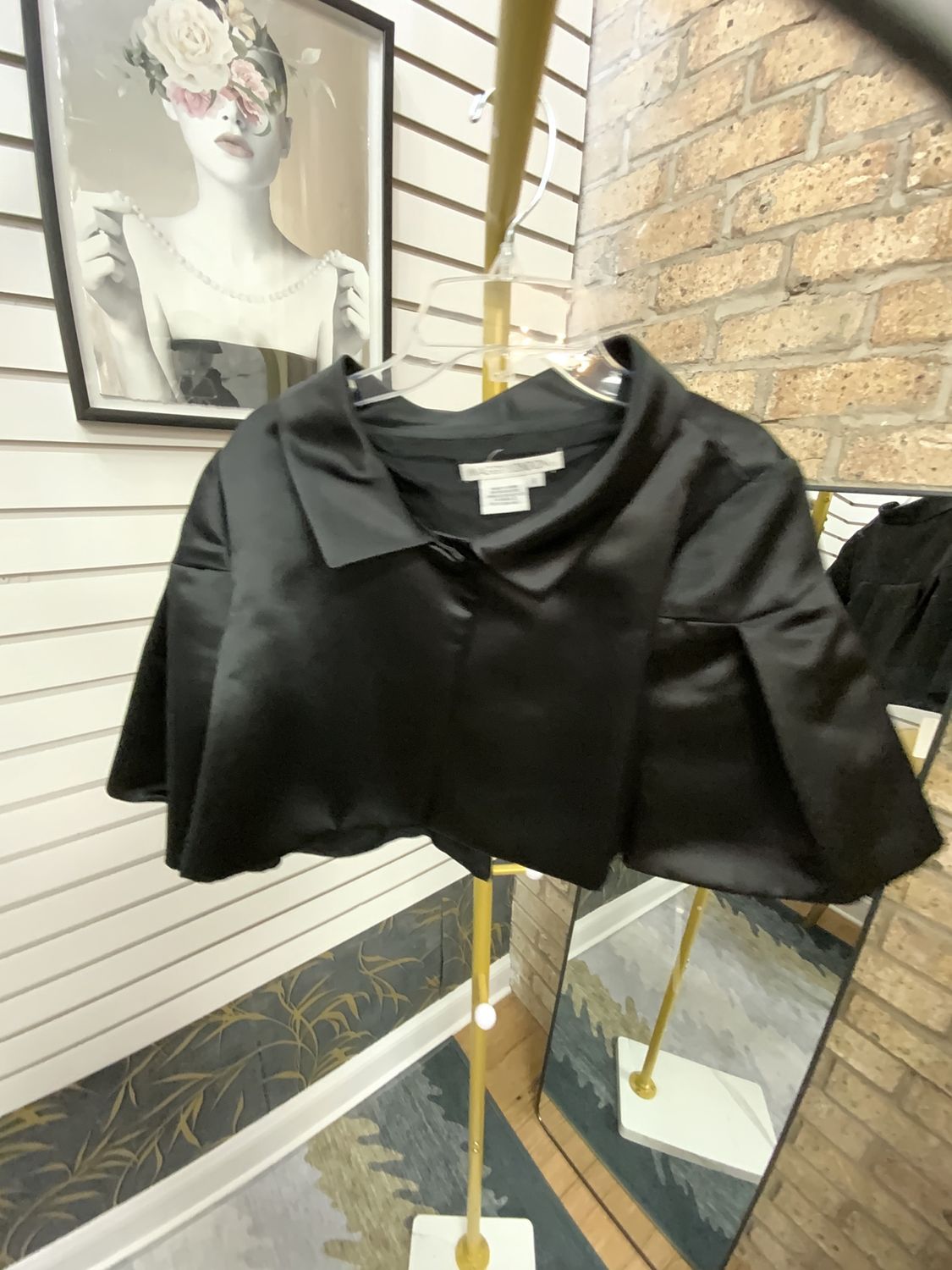 Women Black Satin Shell Size 8