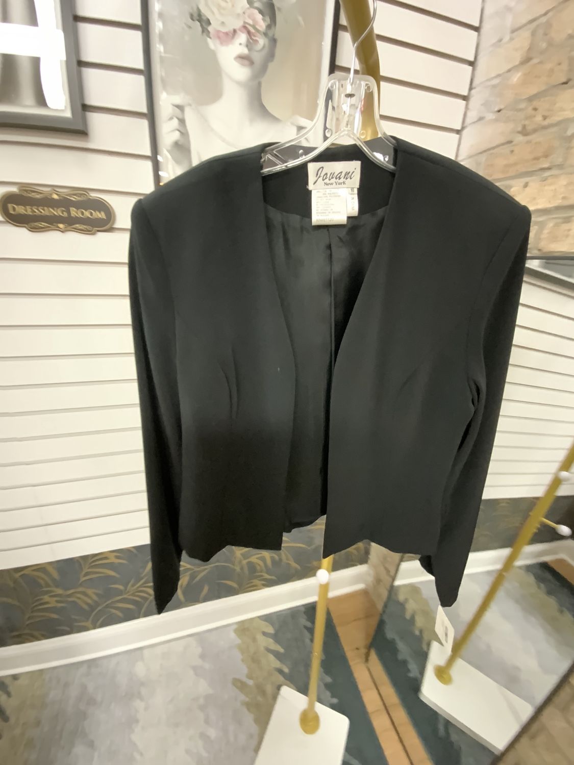 Women Black Crop Jacket Size 10