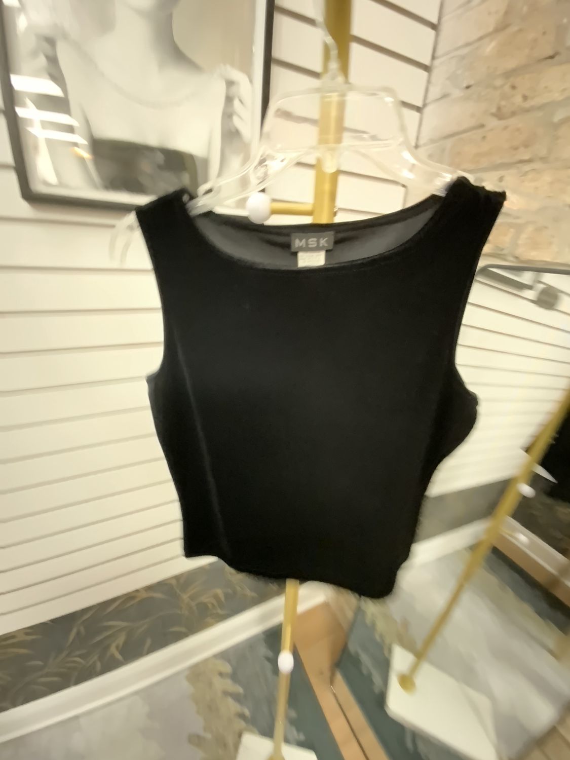 Women Black Sleeveless Top Size M