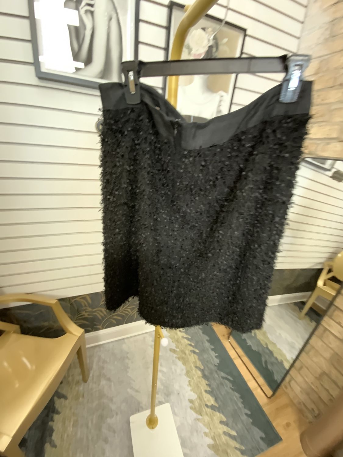 Women Black Fringe Skirt  Size 12