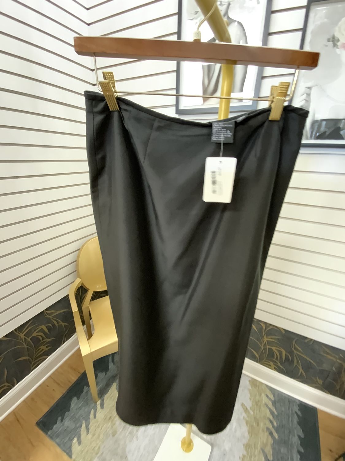Women Silk Black Long Skirt Size 10