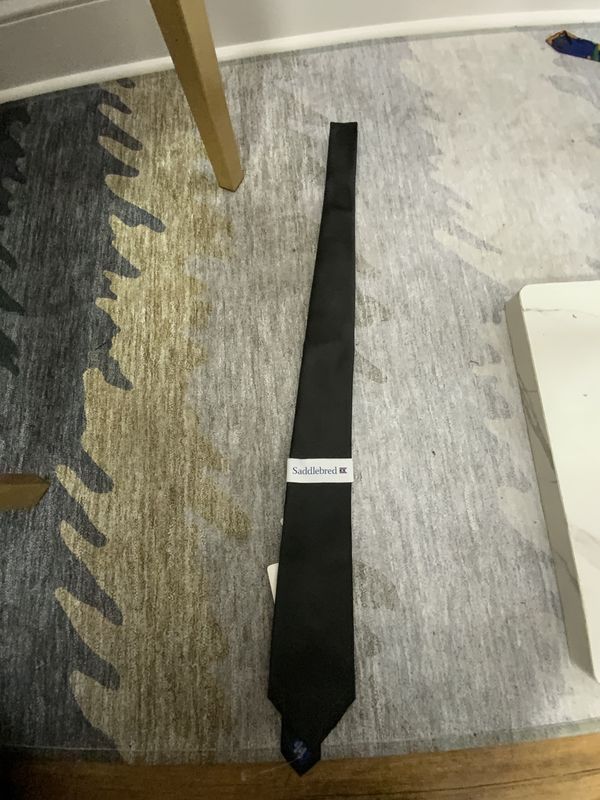 Men Black Satan Long Tie