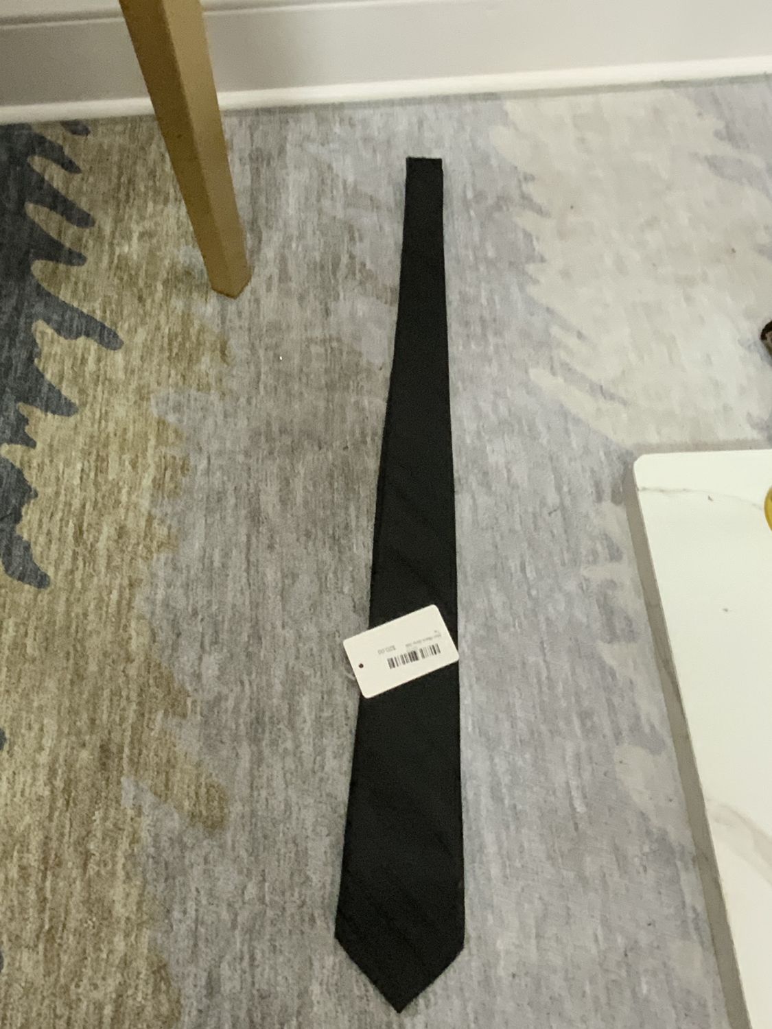 Men Black Strip Silk Tie