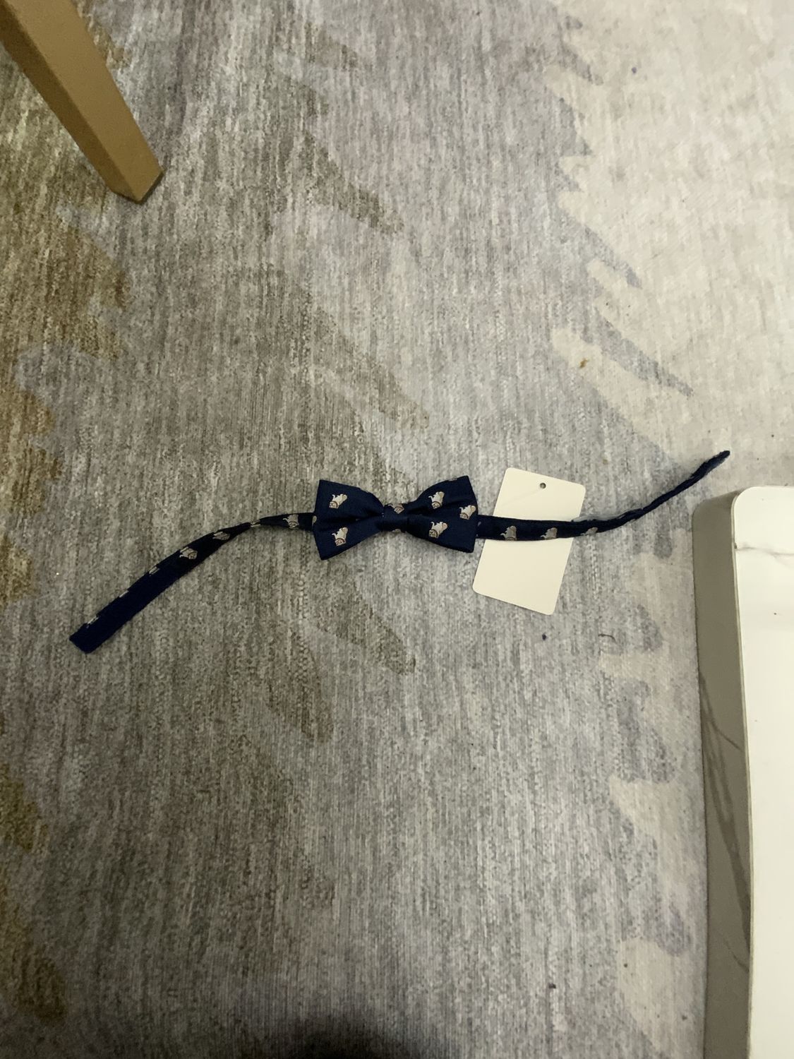 Kid Bull Dog Bow Tie Blue and Taupe Boyes