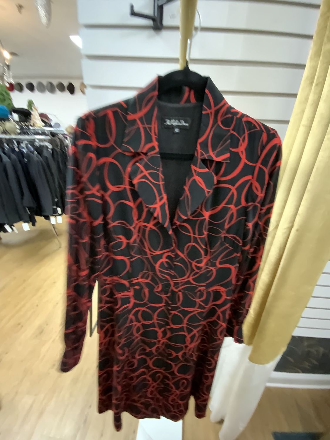 Women Red/Black Swirl Dress Size 12