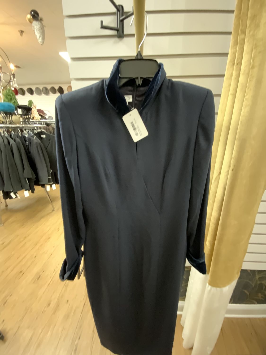 Women Navy Long Dress Velvet Size 10