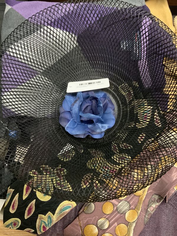 Woman Blue Shear Hat or Hair Flower