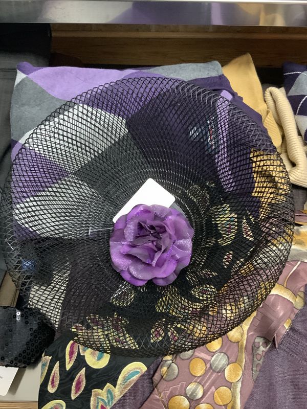 Woman Purple Shear Hair or Hat Flower