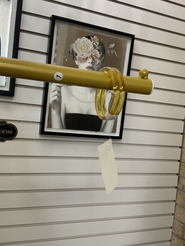 Woman Clear Yellow Bangle Bracelet Med