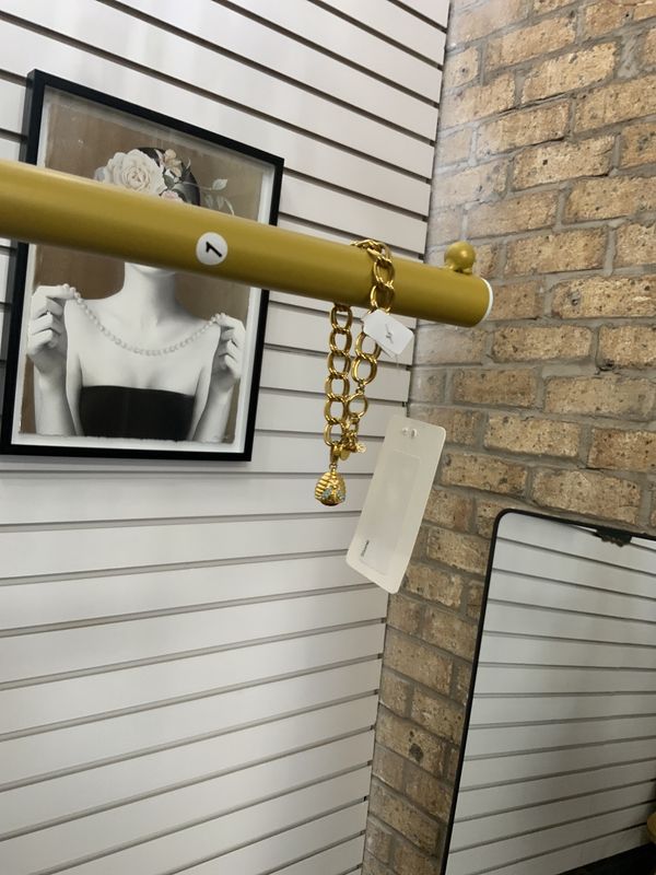 Woman Gold Chain Bracelet with Taupe Stone